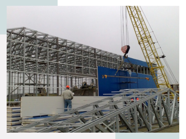 Монтаж ангаров в Дубне